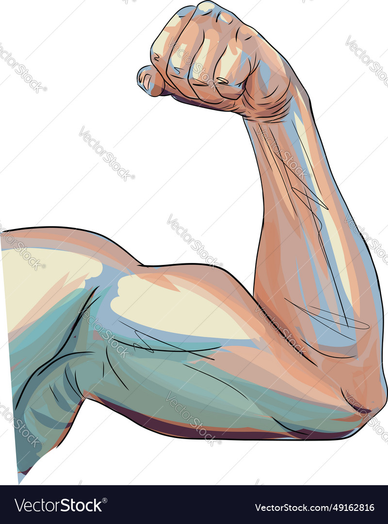 Close-up of a power fitness mans hand muscular