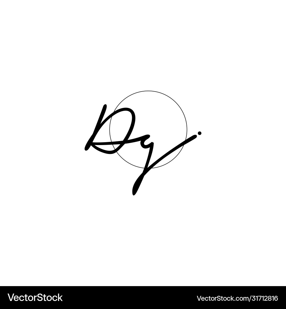 Dg initial handwriting logo design Royalty Free Vector Image