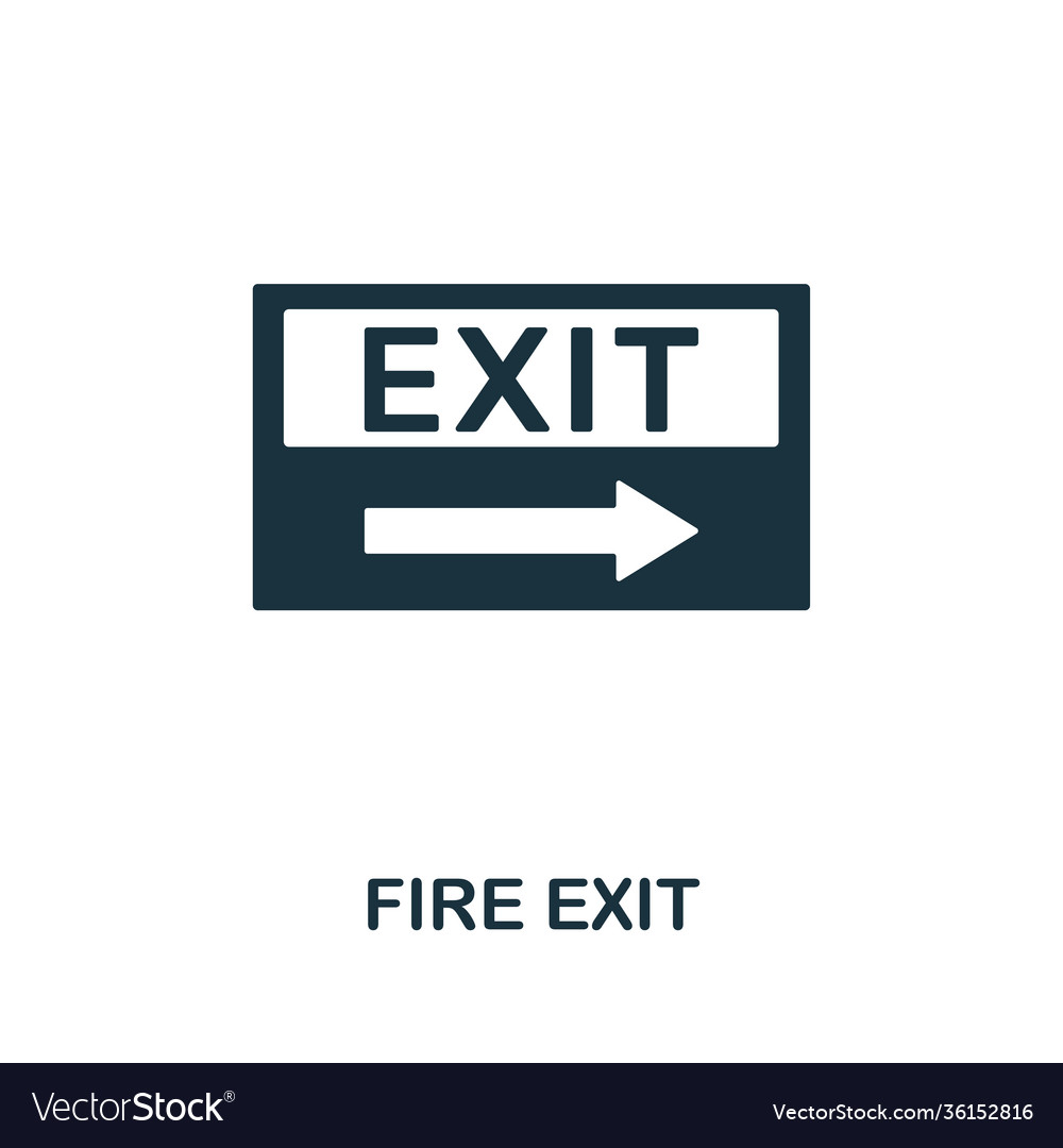 Fire exit icon creative element design from