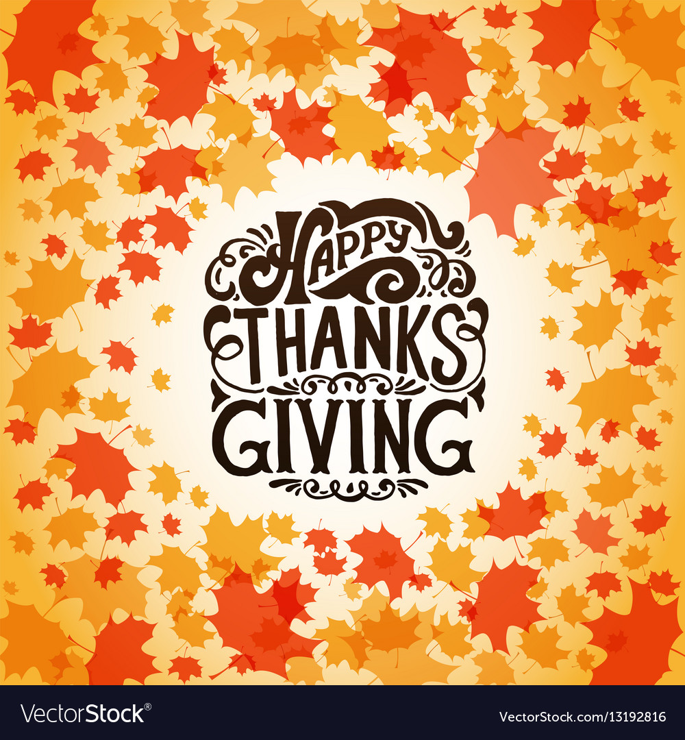 Hand drawn thanksgiving typography poster Vector Image