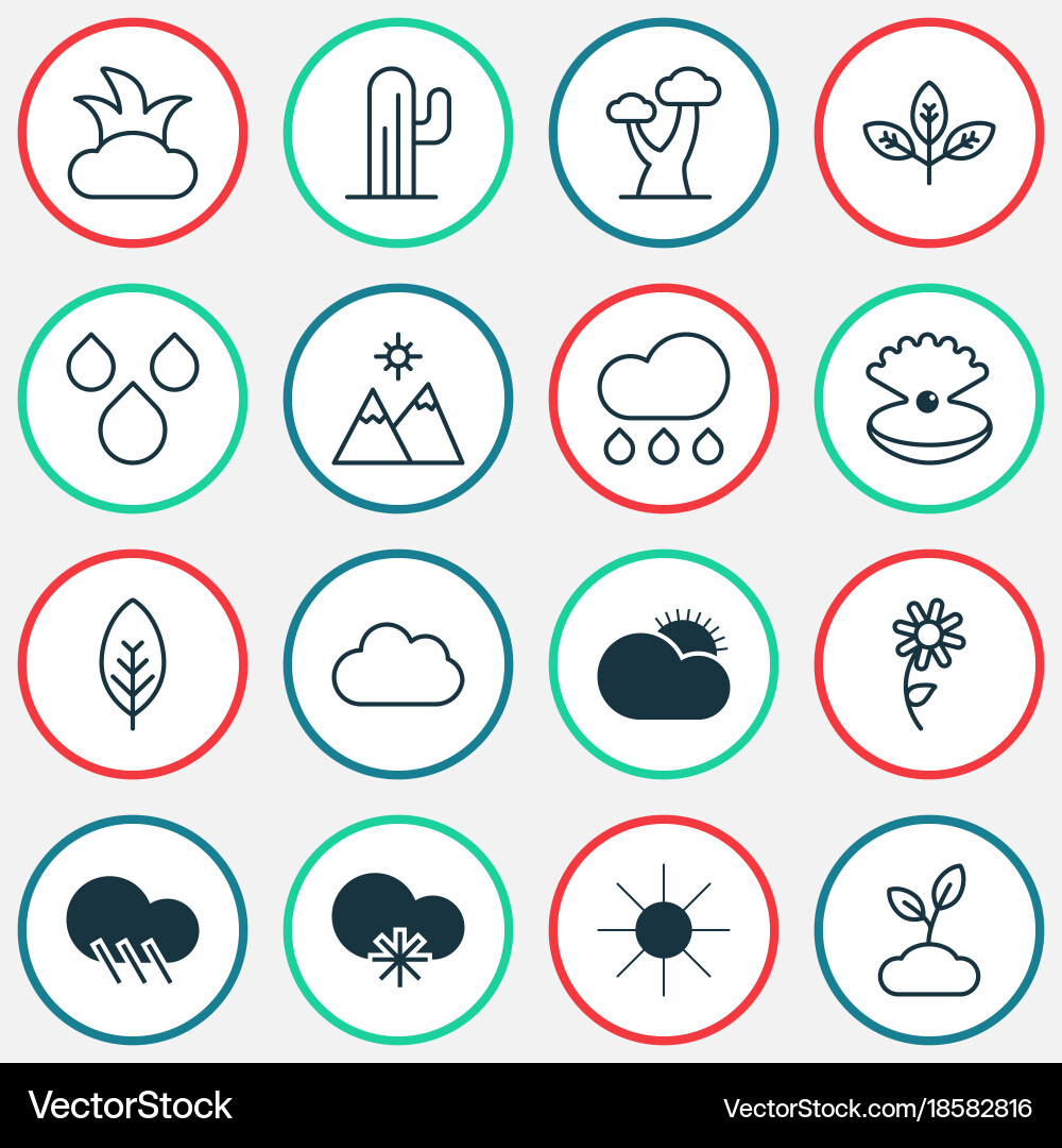 Harmony icons set includes such as cloud Vector Image