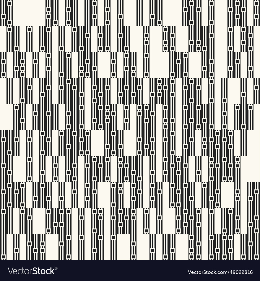 Monochrome glitch dotted and striped pattern Vector Image