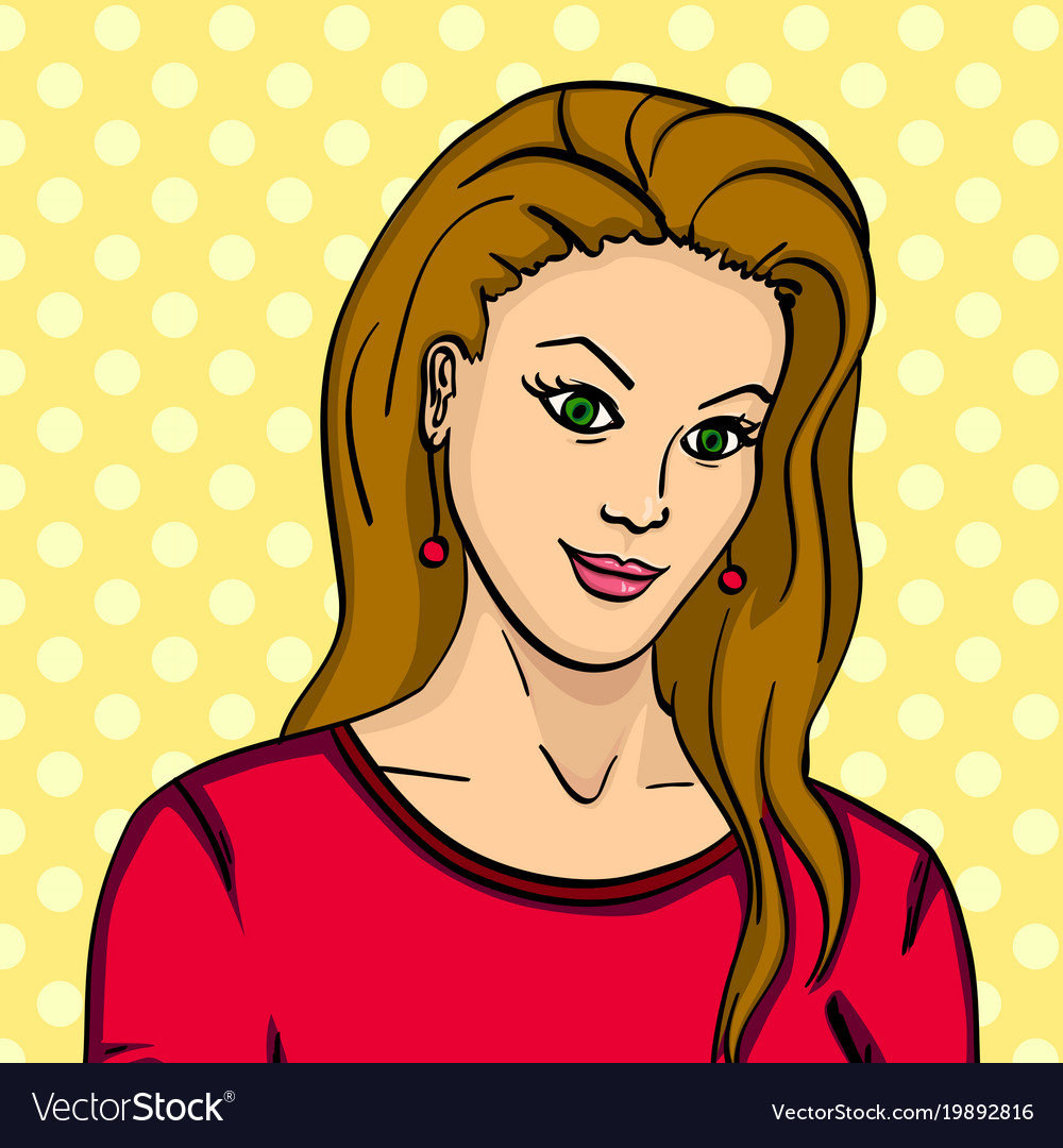 Pop art fashion model beautiful brunette Vector Image