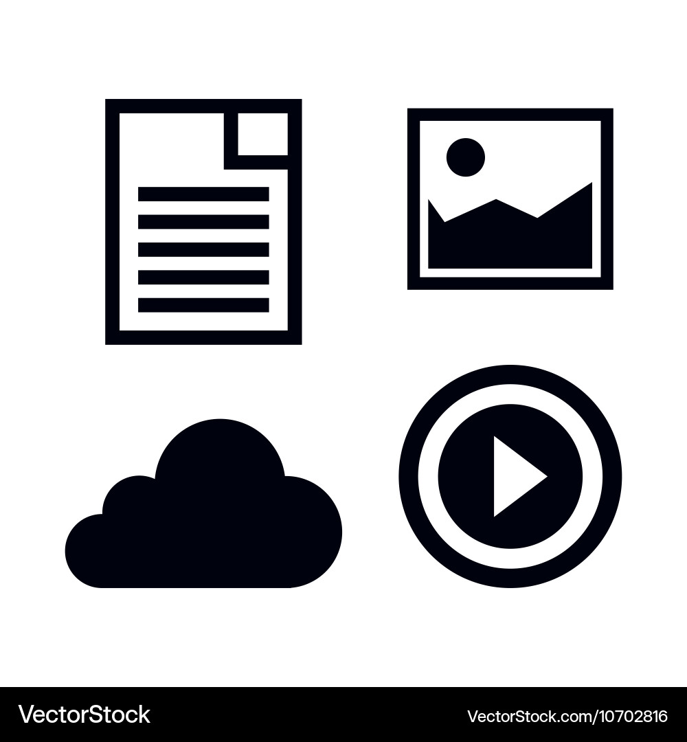 Set Social Media Design Isolated Royalty Free Vector Image