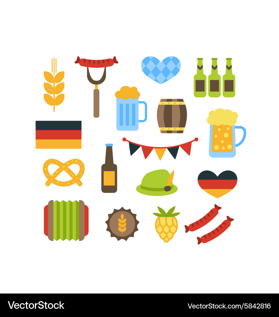 Set with oktoberfest elements Royalty Free Vector Image