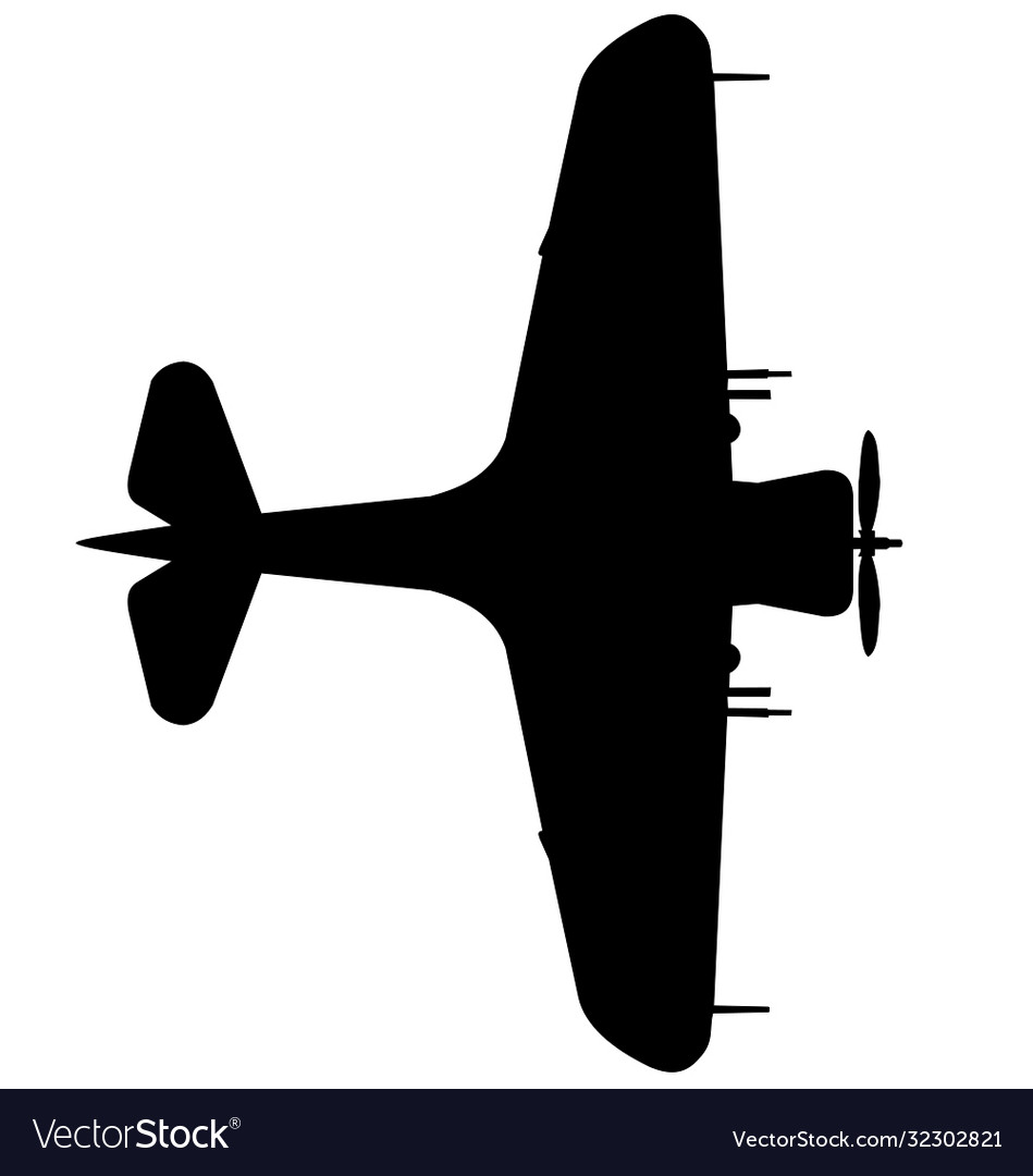 36 curtiss hawk 75a top silhouette Royalty Free Vector Image