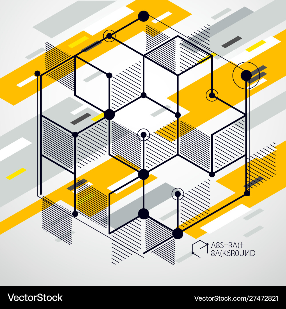Abstract yellow background created in isometric Vector Image