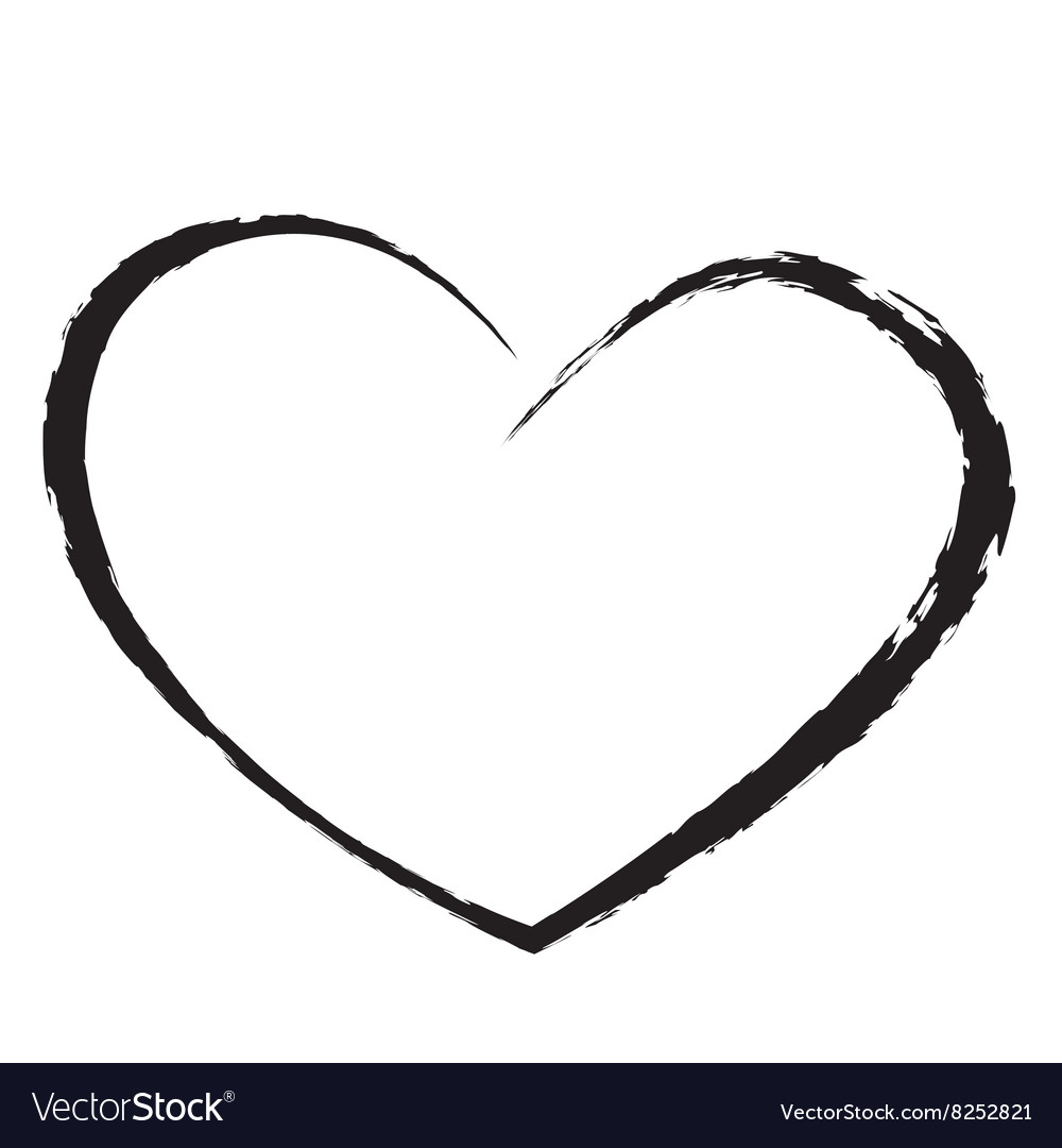 Download Black heart drawing love valentine Royalty Free Vector Image