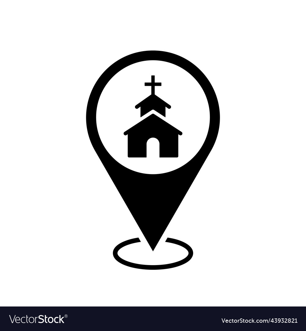 Church location map pointer house icon Royalty Free Vector