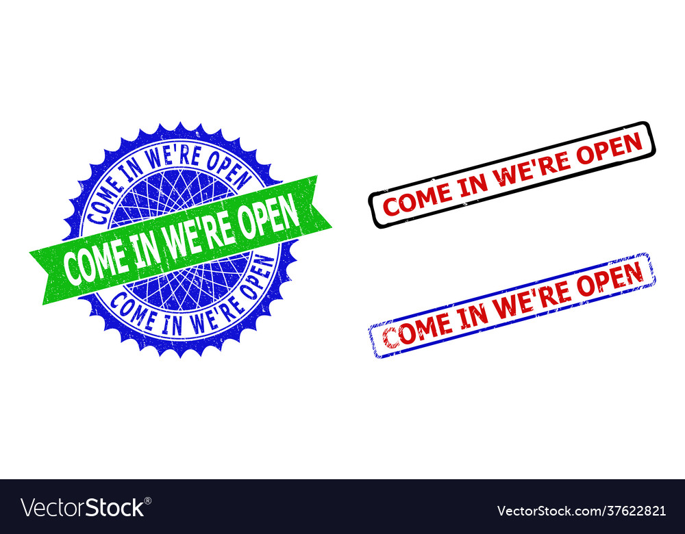 Come in we re open rosette and rectangle bicolor