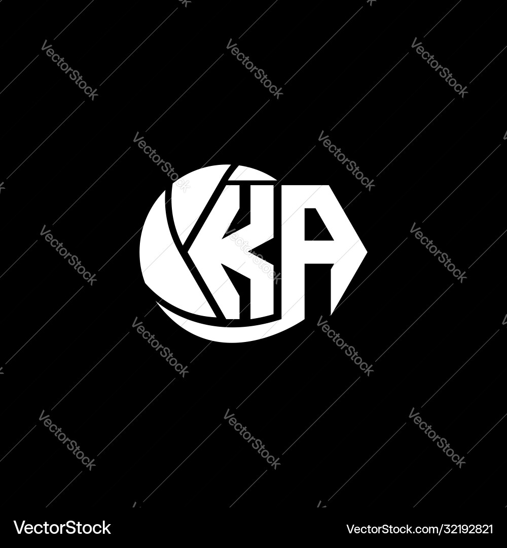 Initial ka logo design geometric and circle style Vector Image