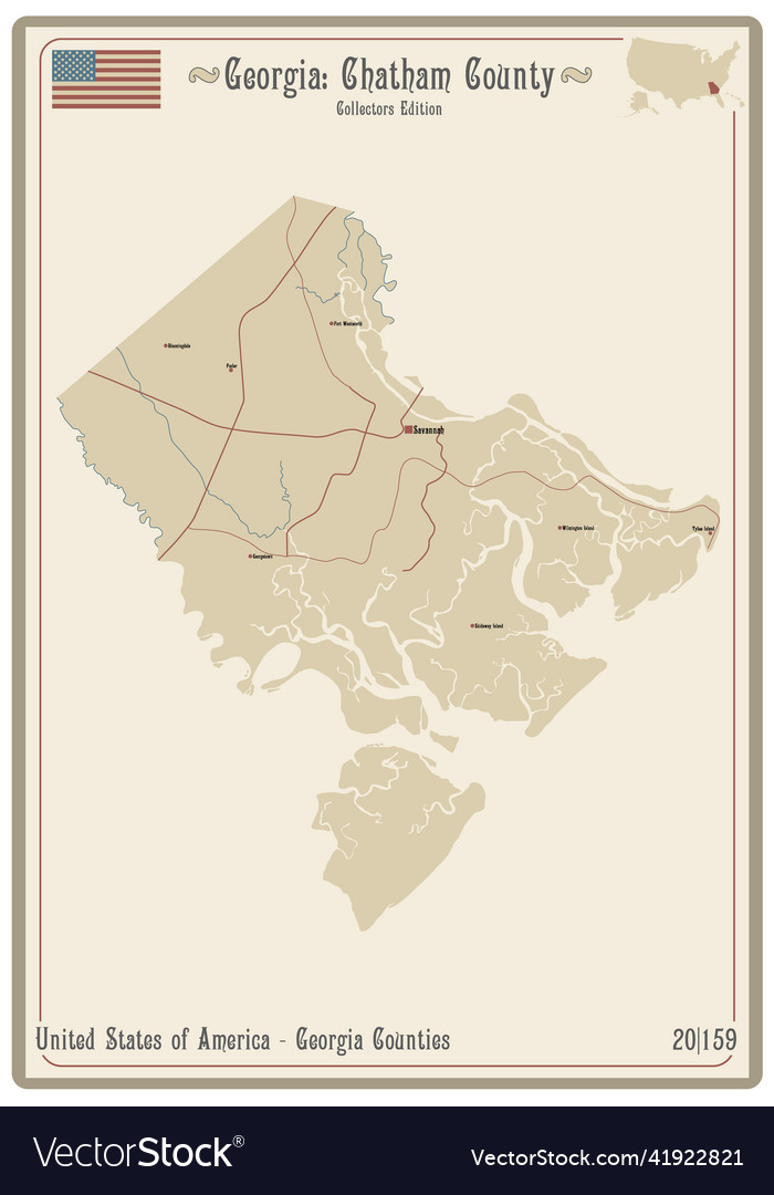 Map of chatham county in illinois Royalty Free Vector Image