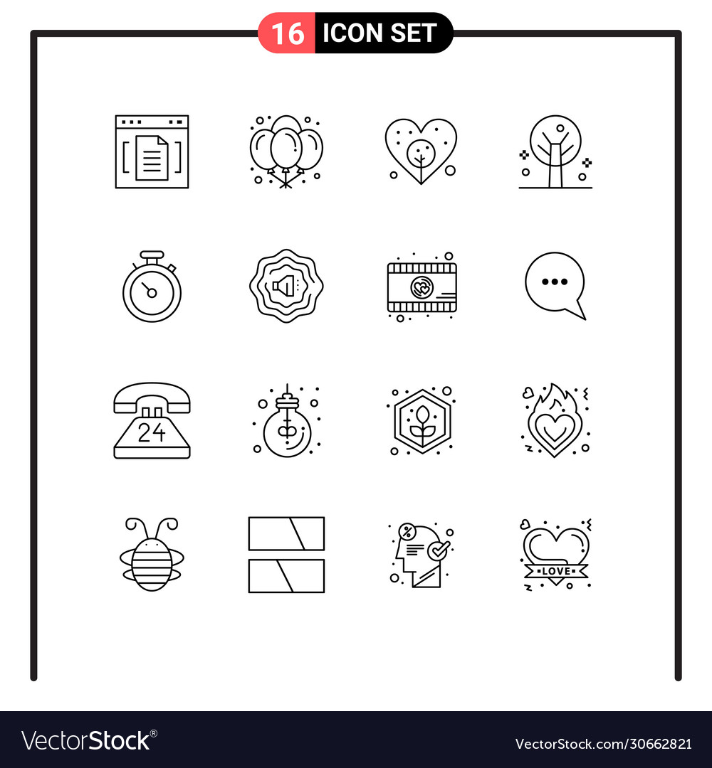 Modern set 16 outlines pictograph