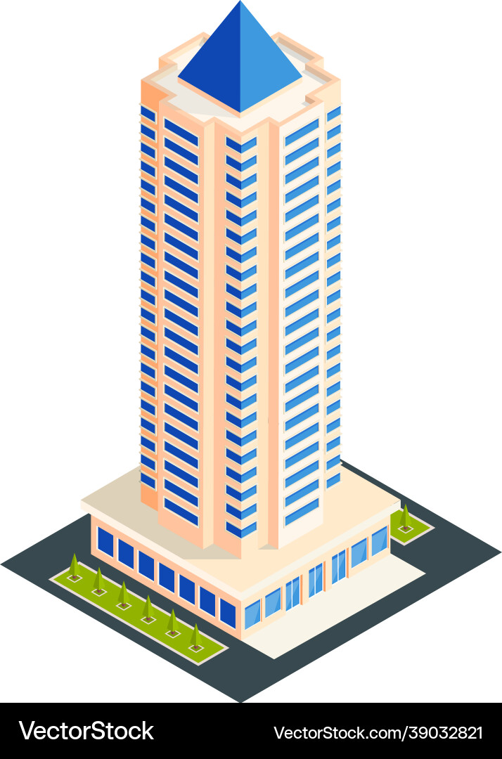 Residential city skyscraper composition Royalty Free Vector