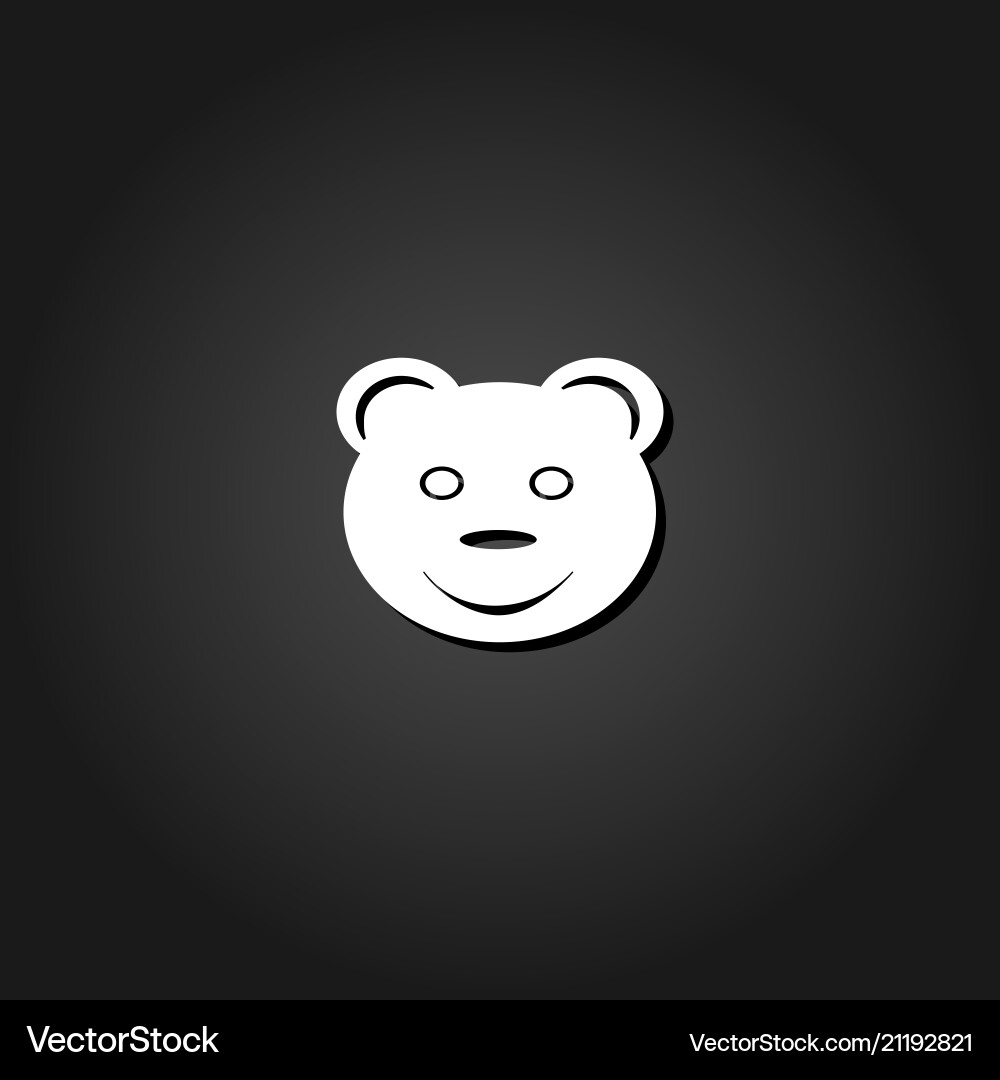 Smiling teddy bear icon flat Royalty Free Vector Image