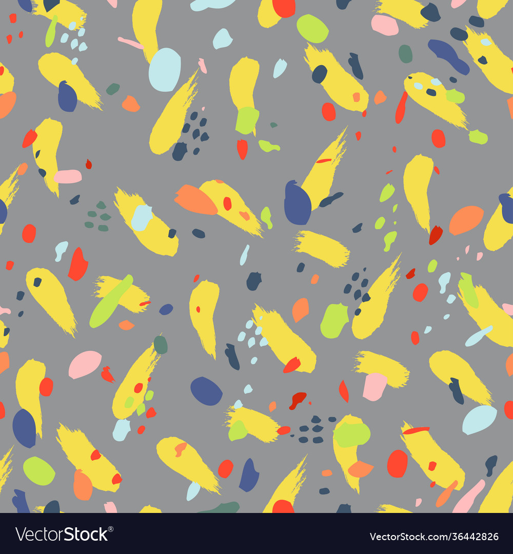 Colorful seamless pattern with strokes paint