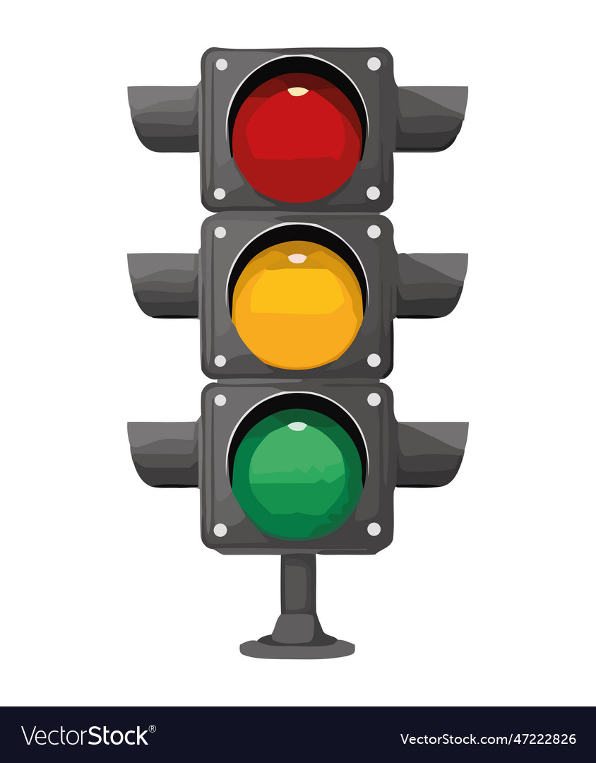 Electricity traffic stoplight Royalty Free Vector Image