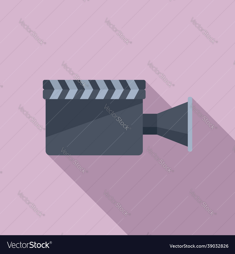 Film clapper icon flat movie board Royalty Free Vector Image