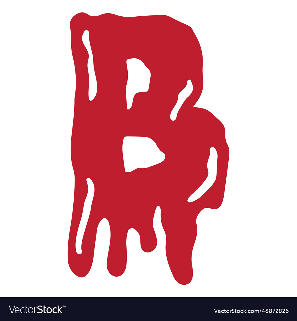 Halloween bloody letter b royalty free vector image