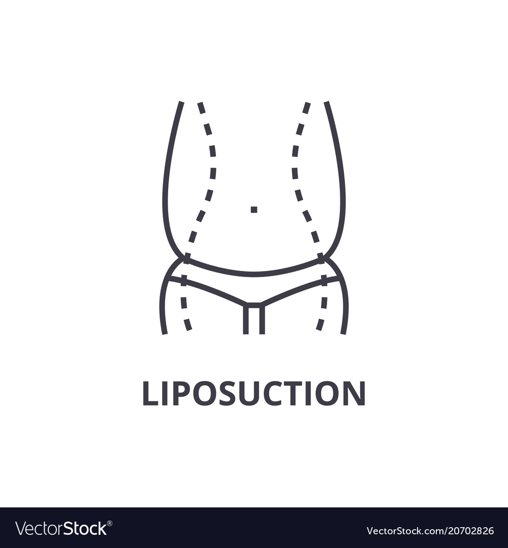 Liposuction thin line icon sign symbol Royalty Free Vector