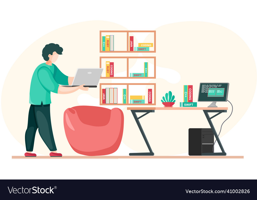 Programmer engineering and coding Royalty Free Vector Image