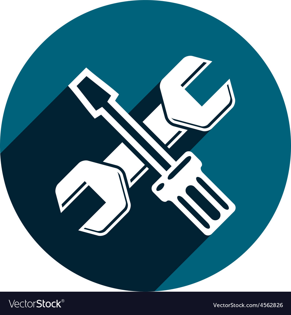 Screwdriver and wrench detailed professiona Vector Image