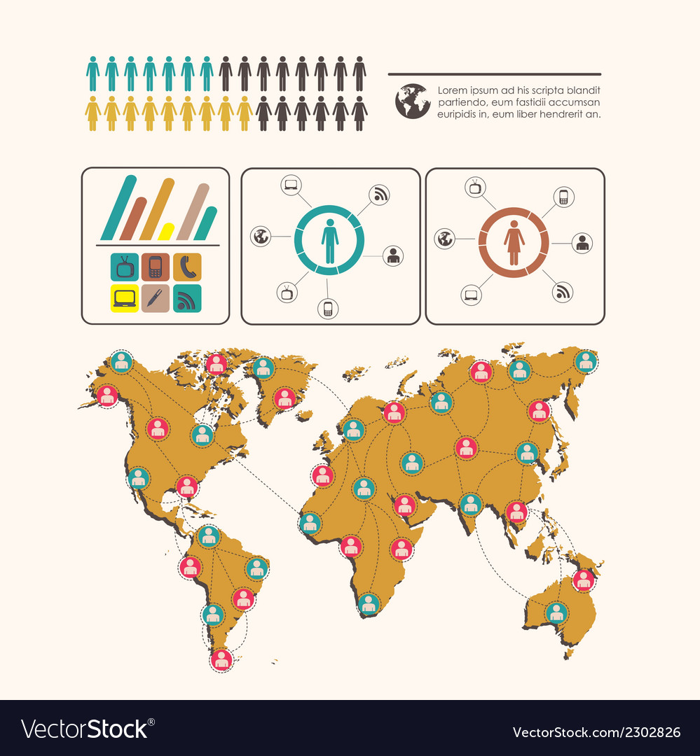 Social network infographics over white background