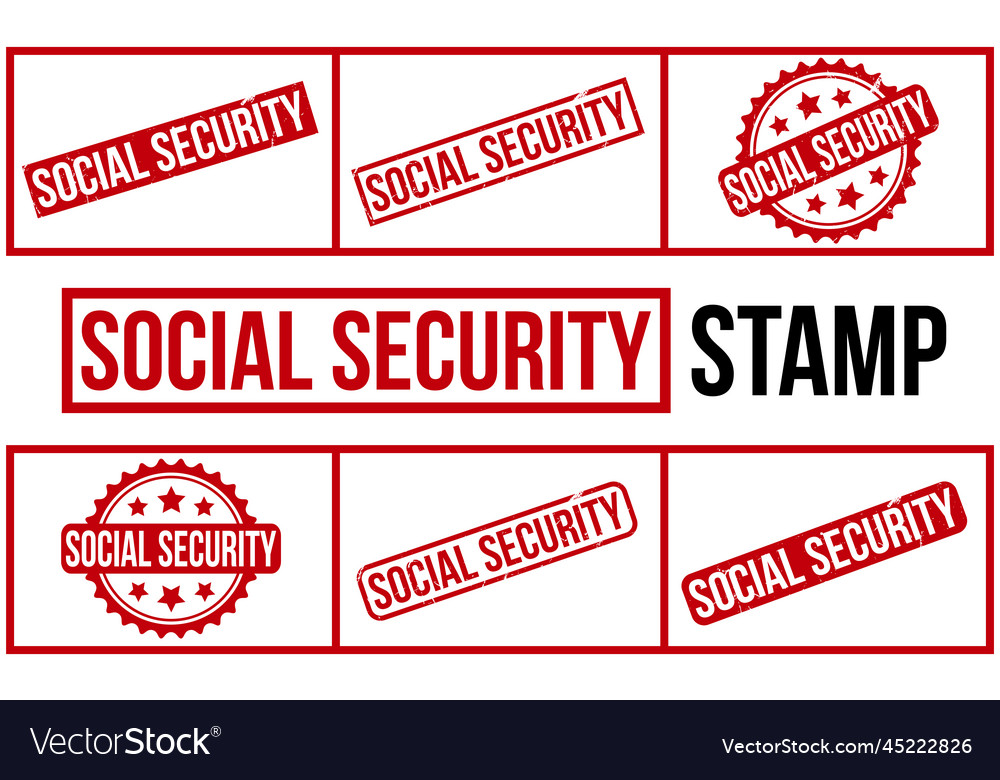 Social security rubber stamp set