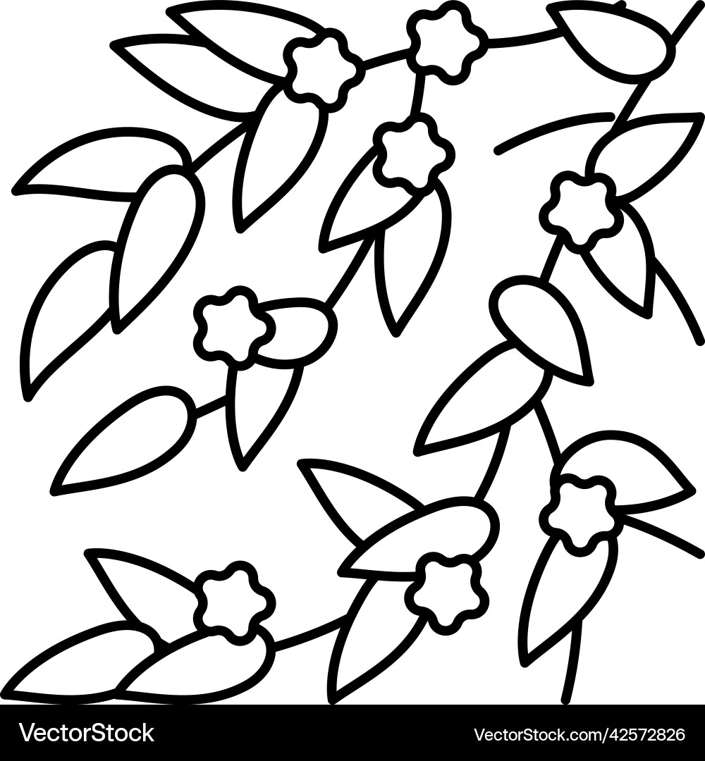 Spring leaf line icon Royalty Free Vector Image