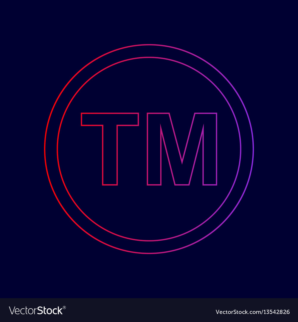 Trade mark sign line icon with gradient