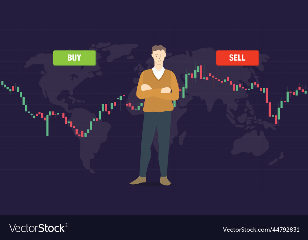 Buy Or Sell Concept For Stock Market Trading With Vector Image 2485