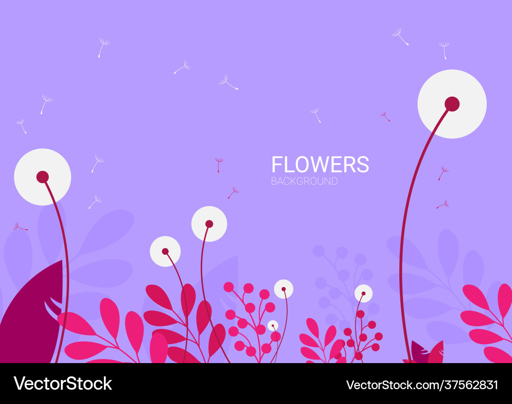 Flat flowers background Royalty Free Vector Image