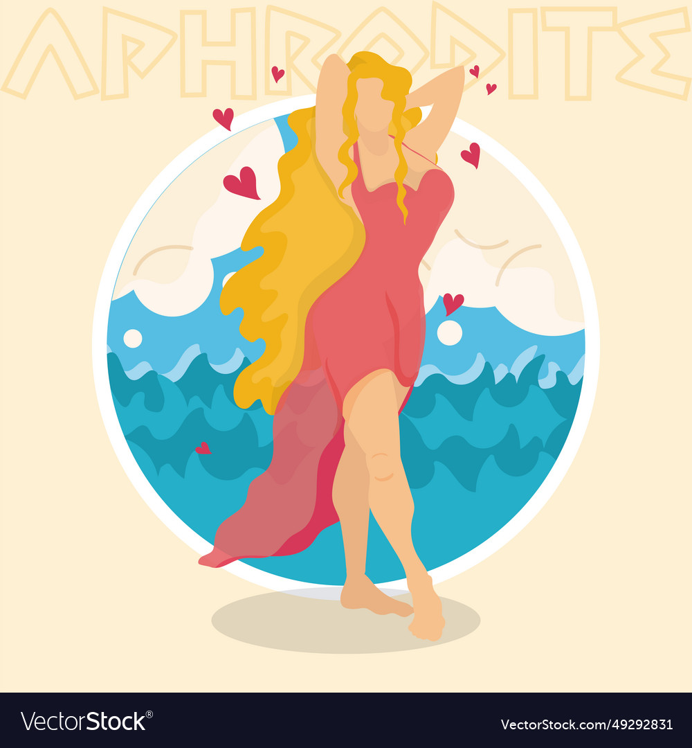 Isolated cute aphrodite greek goddess of beauty Vector Image