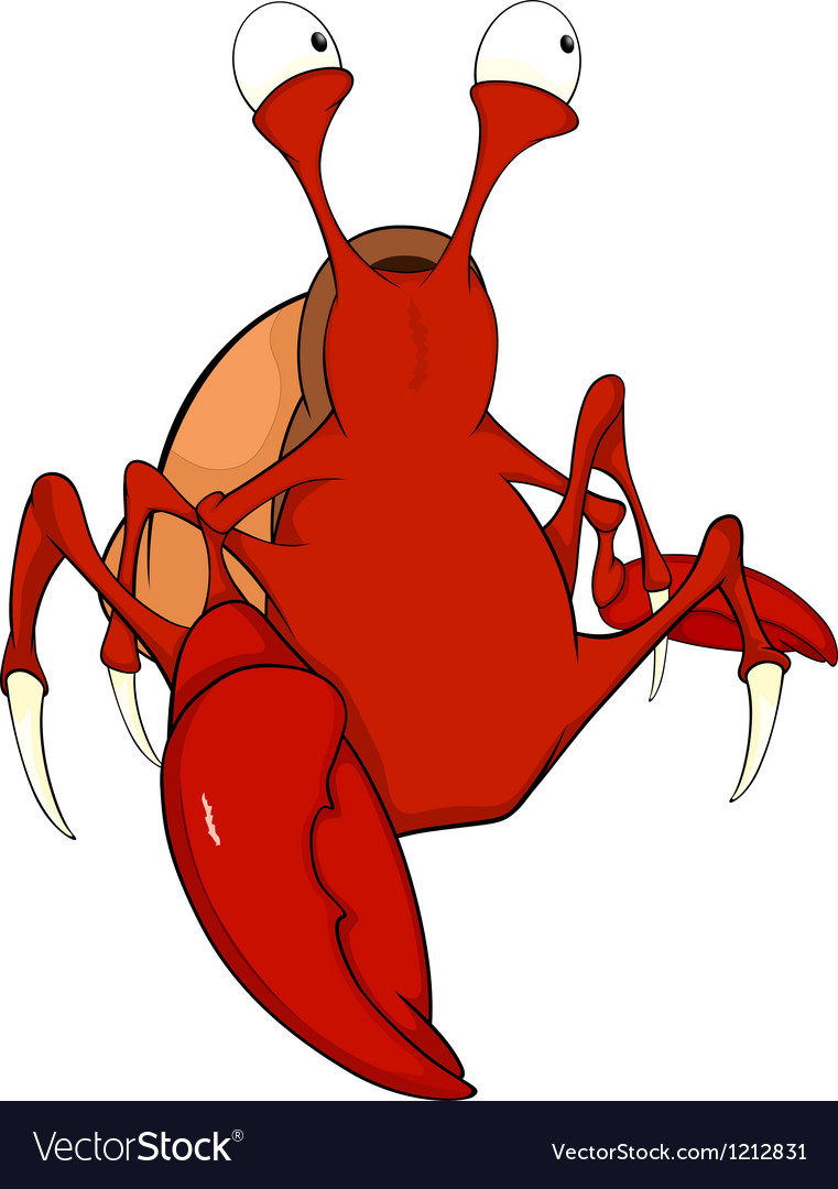 Red crab cartoon Royalty Free Vector Image - VectorStock