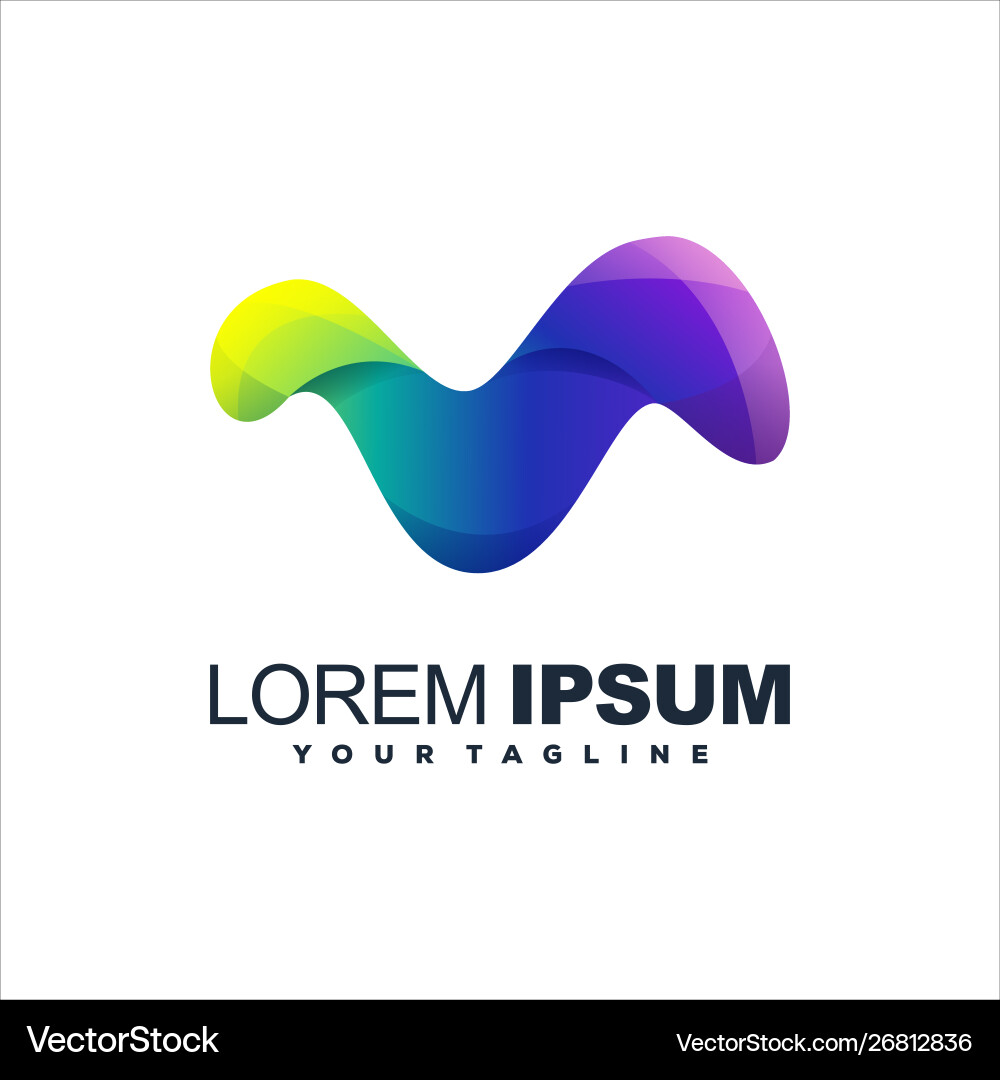 Awesome abstract gradient logo design Royalty Free Vector