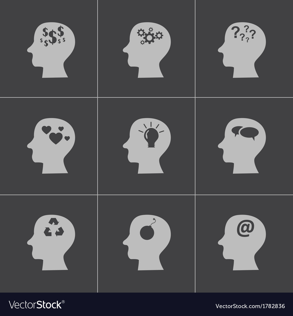 Black Thoughts Icons Set Royalty Free Vector Image Black Thoughts Icons Set Royalty Free Vector Image