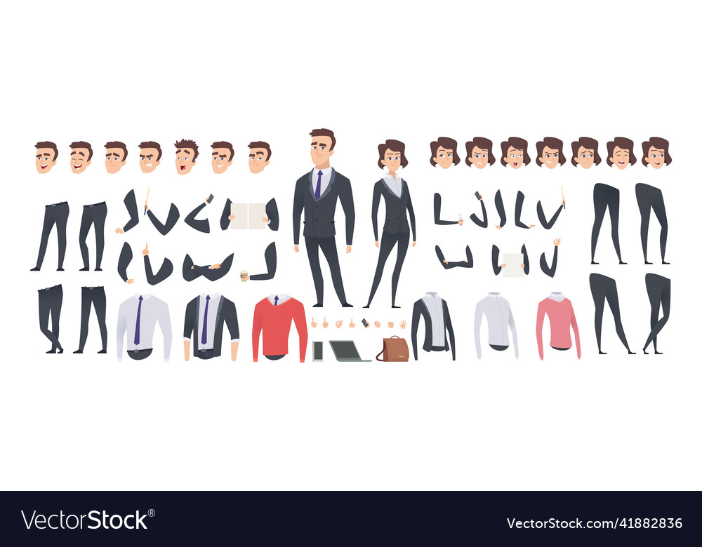 Cartoon businessman creation kit business woman