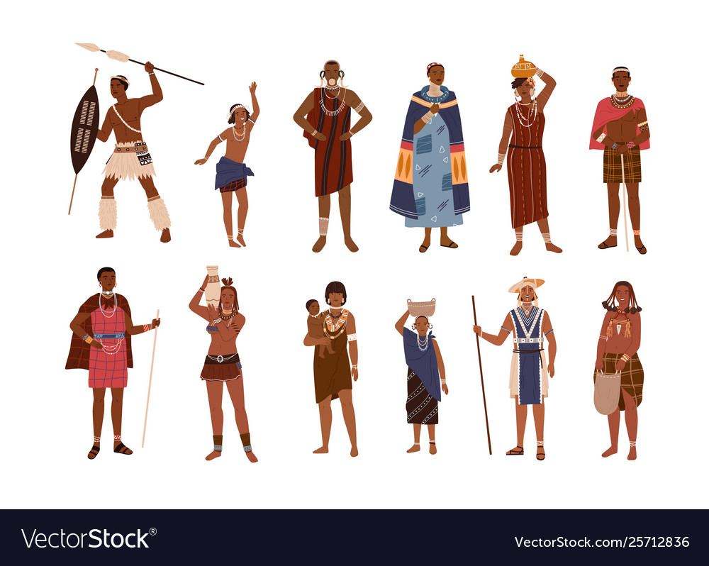 Collection Aboriginal Or Indigenous People Vector Image