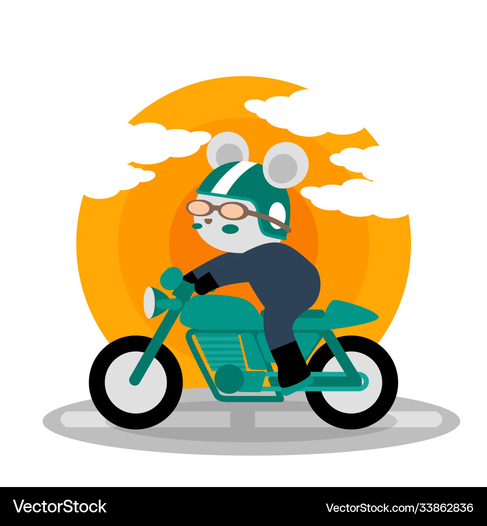 Cute motorcycle racing cartoon doodle design Vector Image