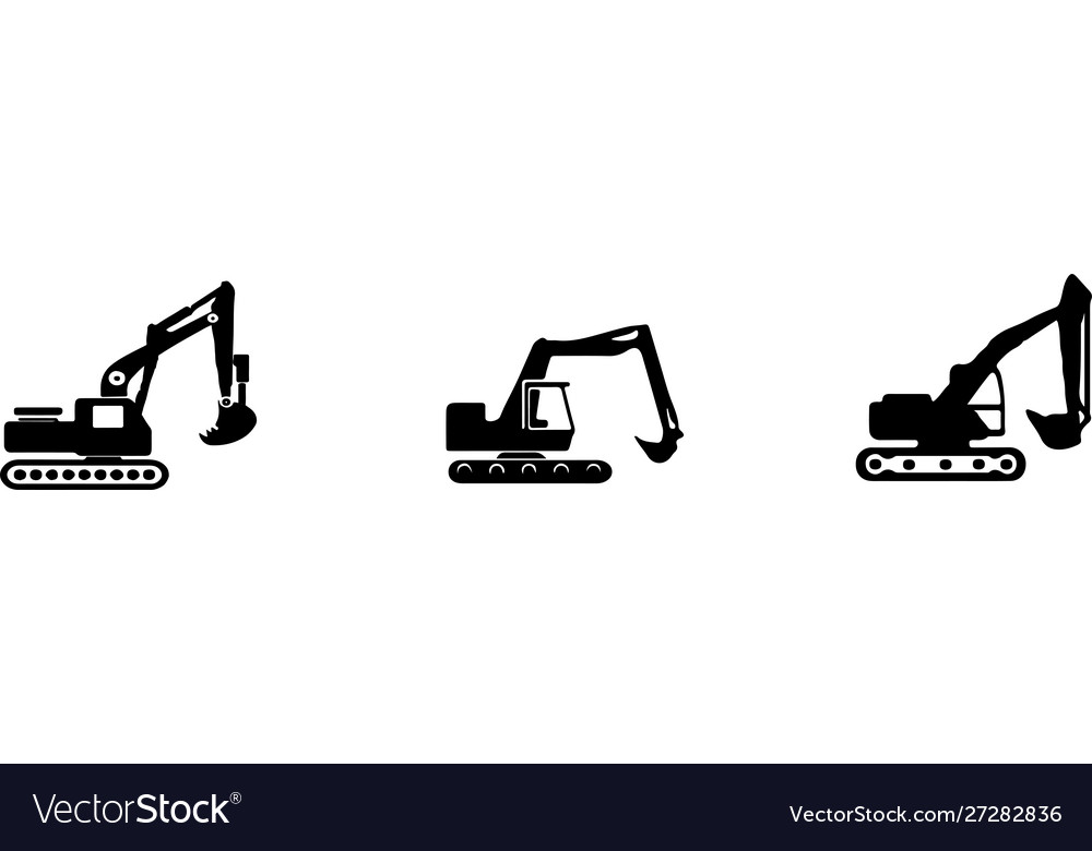 Excavator auf Farbe Hintergrund