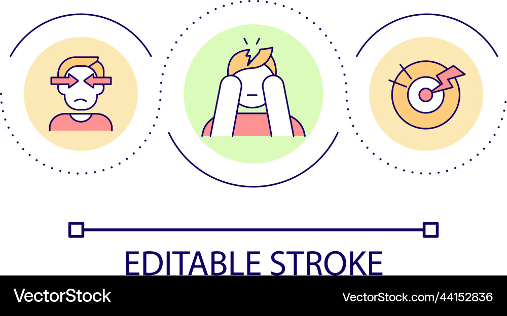Headache problem loop concept icon Royalty Free Vector Image