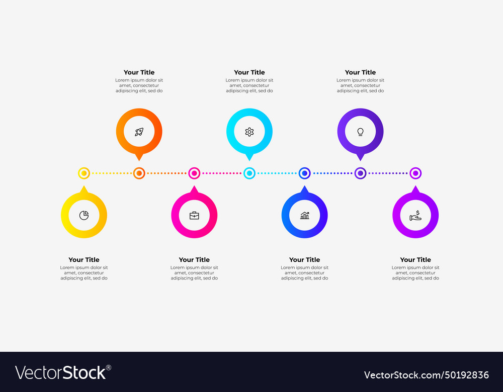Horizontal process visualization infographic Vector Image