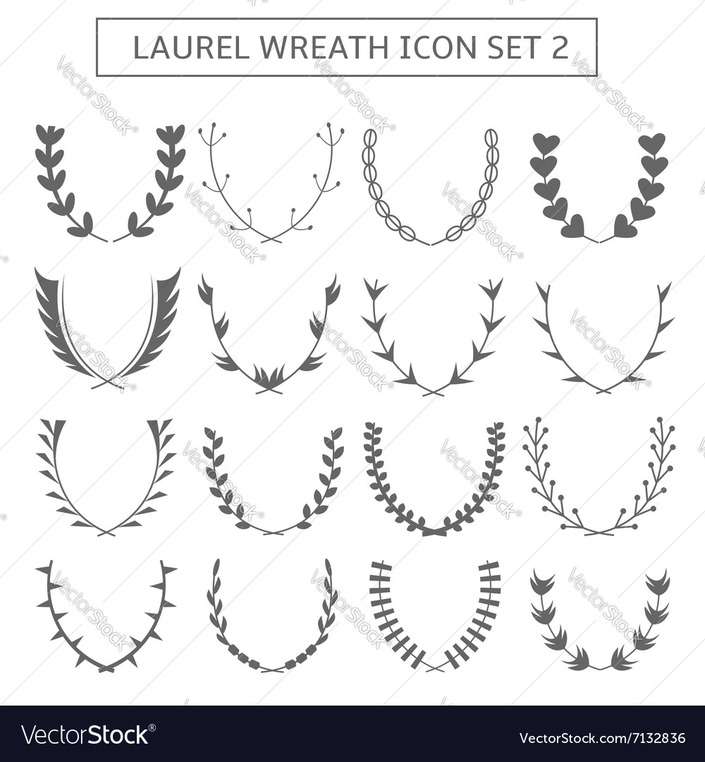 Laurel wreath icons Royalty Free Vector Image - VectorStock