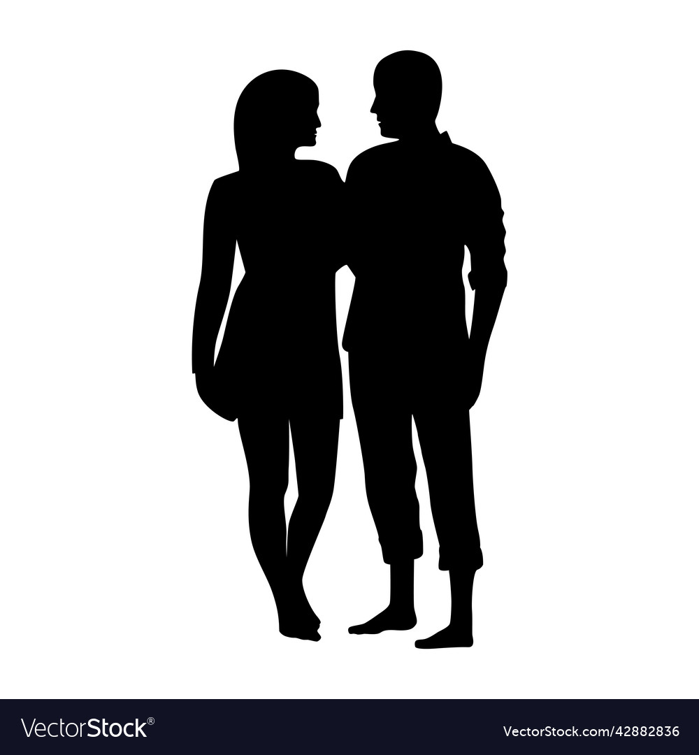 Man and woman look at each other and hug Vector Image