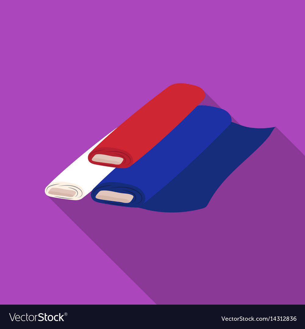 Rolls of cloth icon in flat style isolated Vector Image