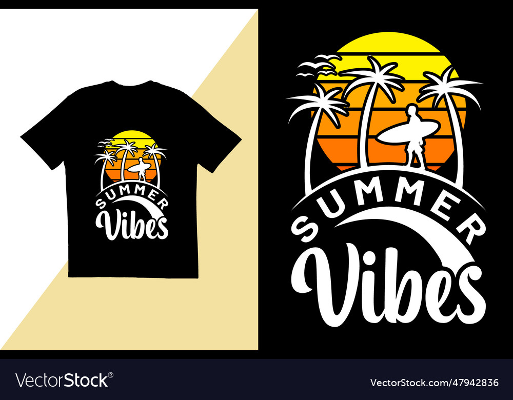 Summer Vibes T Shirt Design Typography T Shirt Vector Image 2632