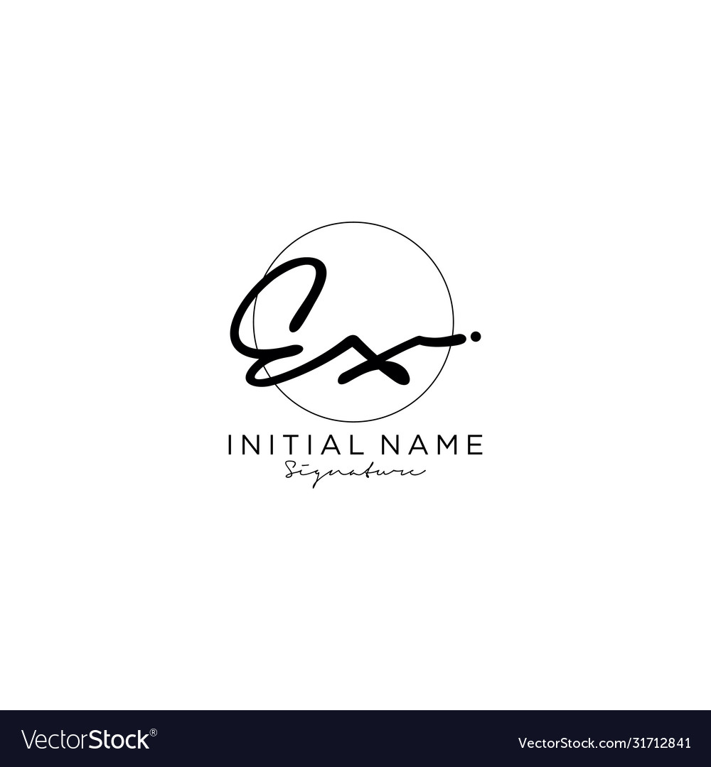 Ex initial handwriting logo design Royalty Free Vector Image