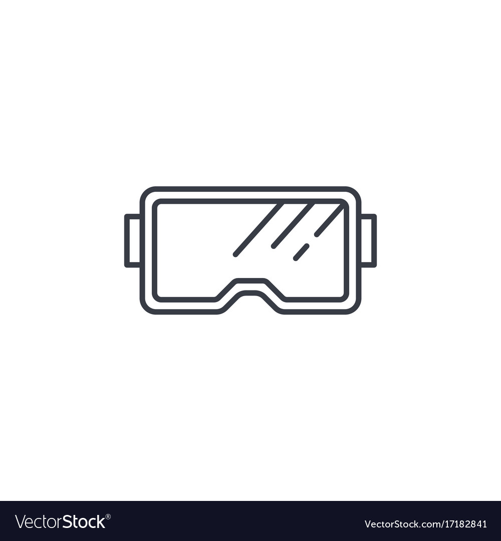 Snorkeling glasses diving mask thin line icon Vector Image