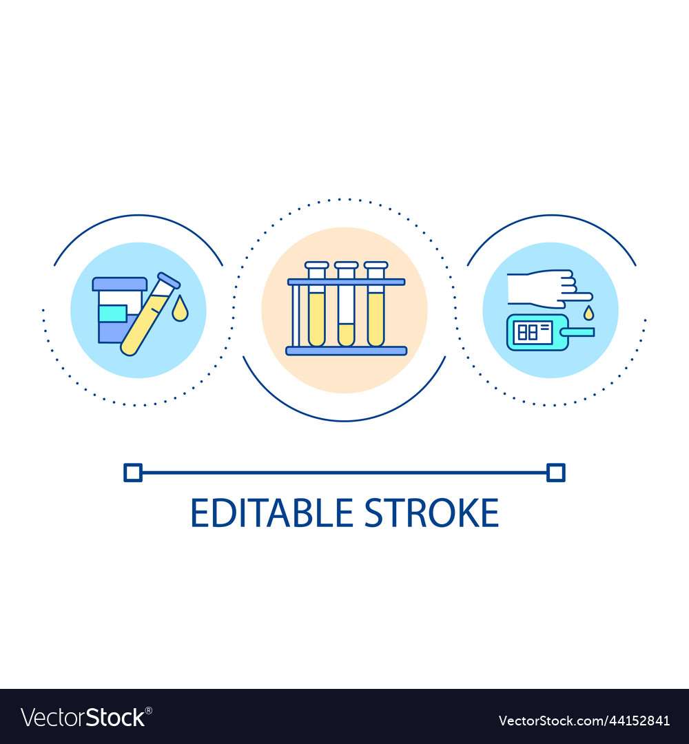 Taking medical tests loop concept icon