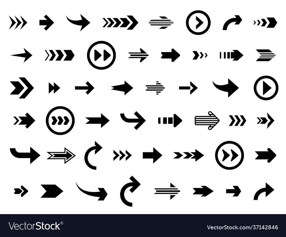 Arrow cursor arrows forward backward direction Vector Image